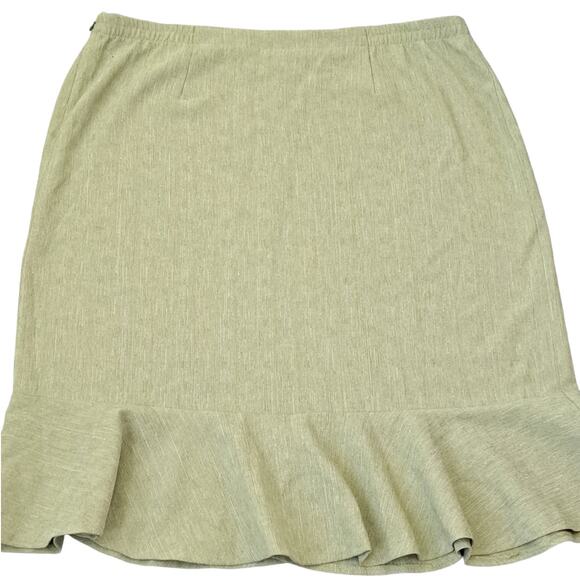 Alfred Dunner Green Ruffled Skirt Size 18 - Picture 7 of 12